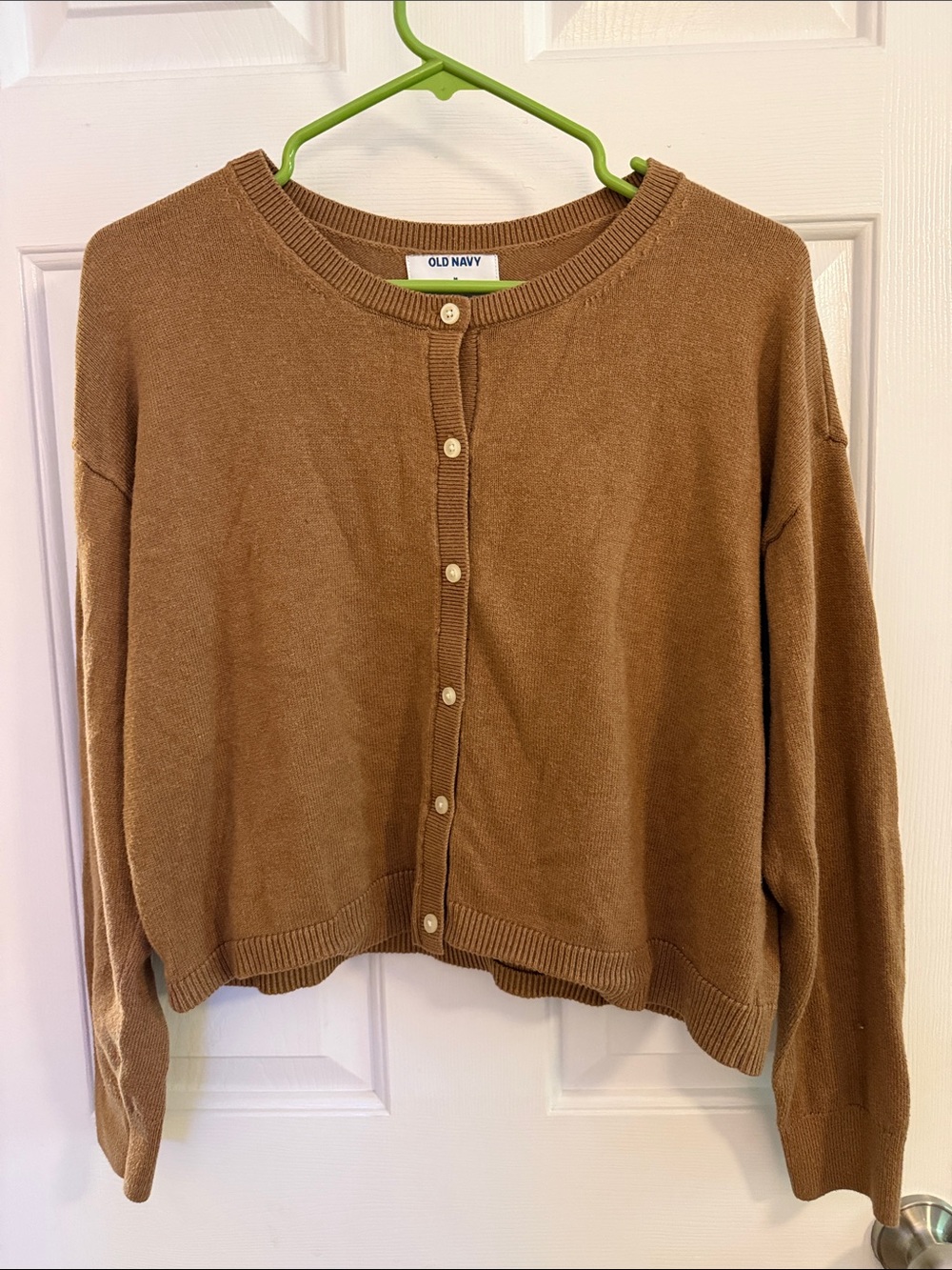 Old Navy Women's Chestnut Brown Cropped Button-Up Cardigan